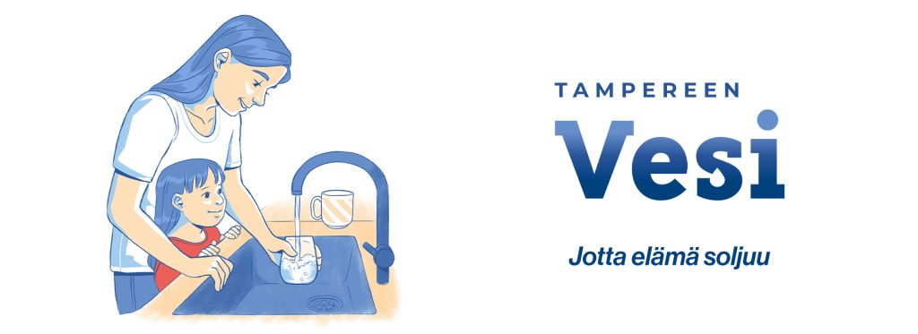 Vesilasia täyttämässä.